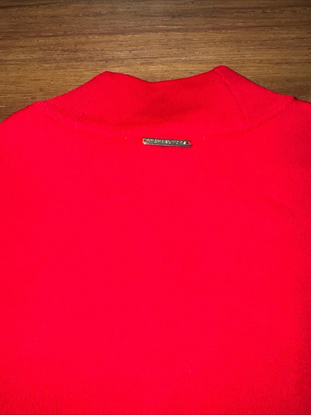 Michael Kors Sweater Dress Women Size Small Red Mock Neck Bell Sleeve